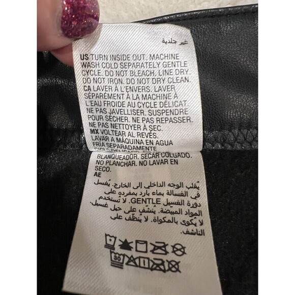 INC International Concepts Women's Black Faux Leather Pants Button Zipper Size 8 - Picture 7 of 7